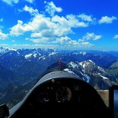 Flugwegposition um 12:10:20: Aufgenommen in der Nähe von Gemeinde Eben am Achensee, Österreich in 2552 Meter